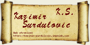 Kazimir Surdulović vizit kartica